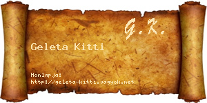 Geleta Kitti névjegykártya