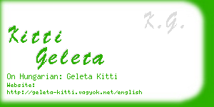 kitti geleta business card